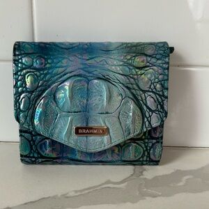 Brahmin wallet in blue topaz Melbourne leather FIRM price